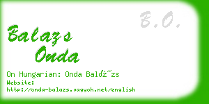 balazs onda business card